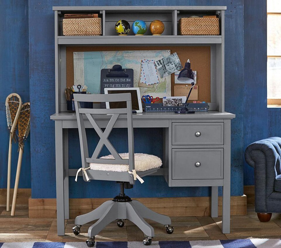 Elliott Desk & Hutch Charcoal Pottery Barn Kids UK